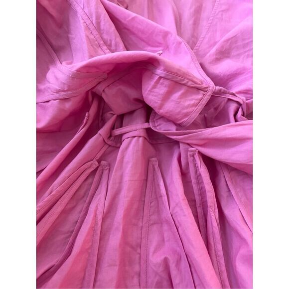 NWOT Rhode Rosie puff sleeve wrap dress, prism pink, $375 - Picture 7 of 9